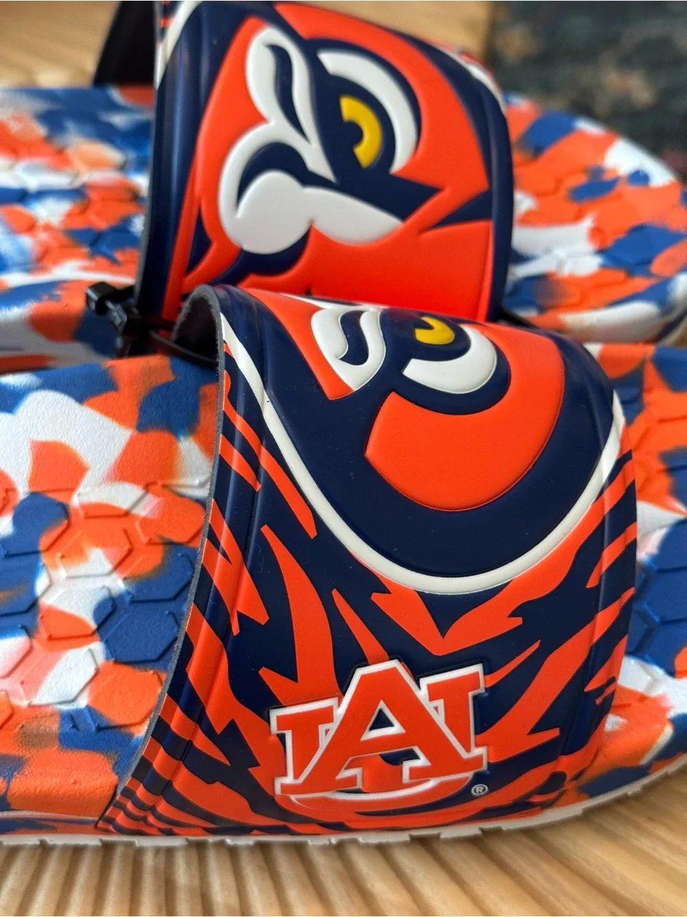 Hype Unisex Auburn University Collegiate Slydr Slide Sandal Shoe Beach Shower